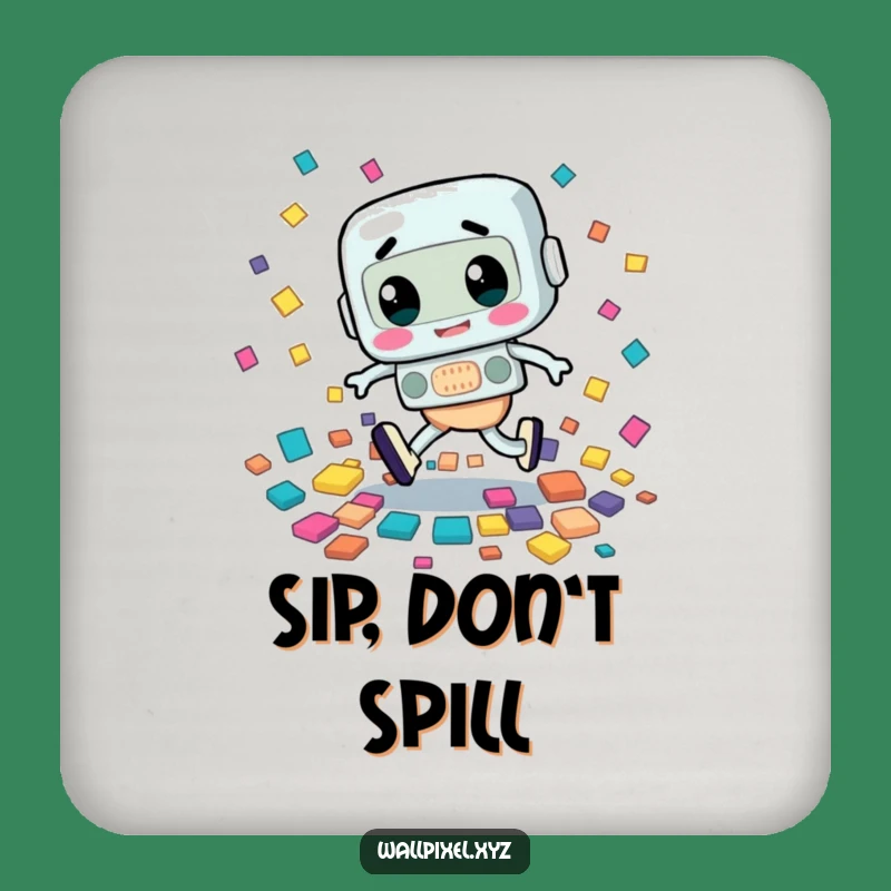 Funny Retro Tripping Character Coaster: Protect Surfaces with Humorous Style!