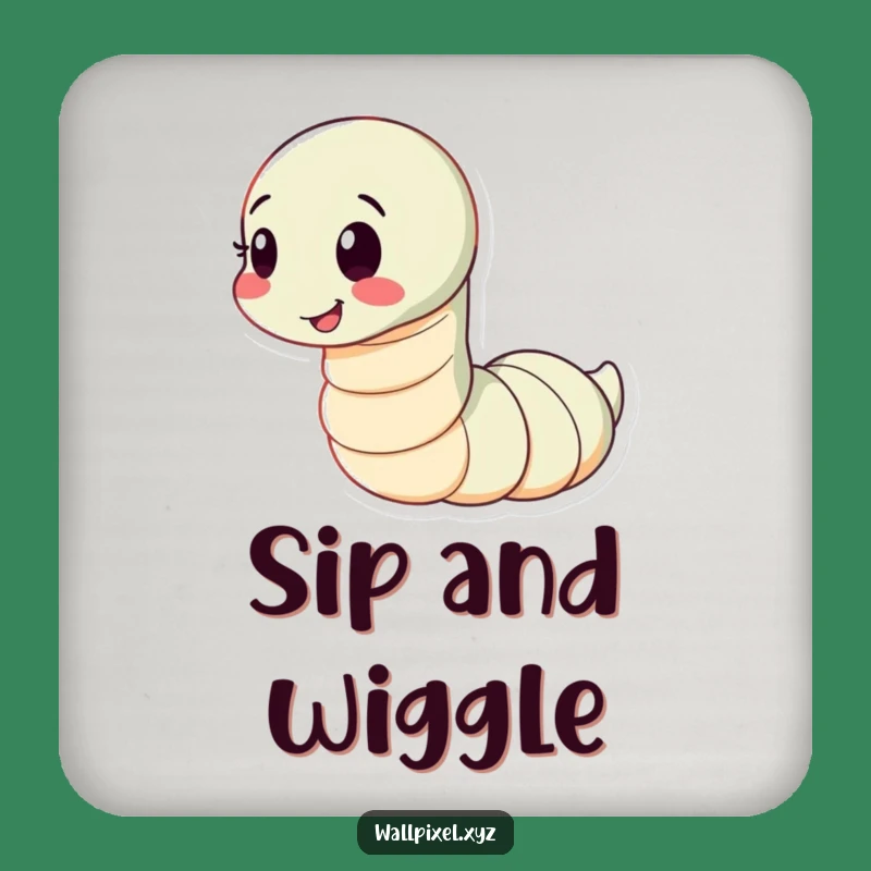 Funny Worm Drink Coaster: Protect Surfaces with Playful Character Style