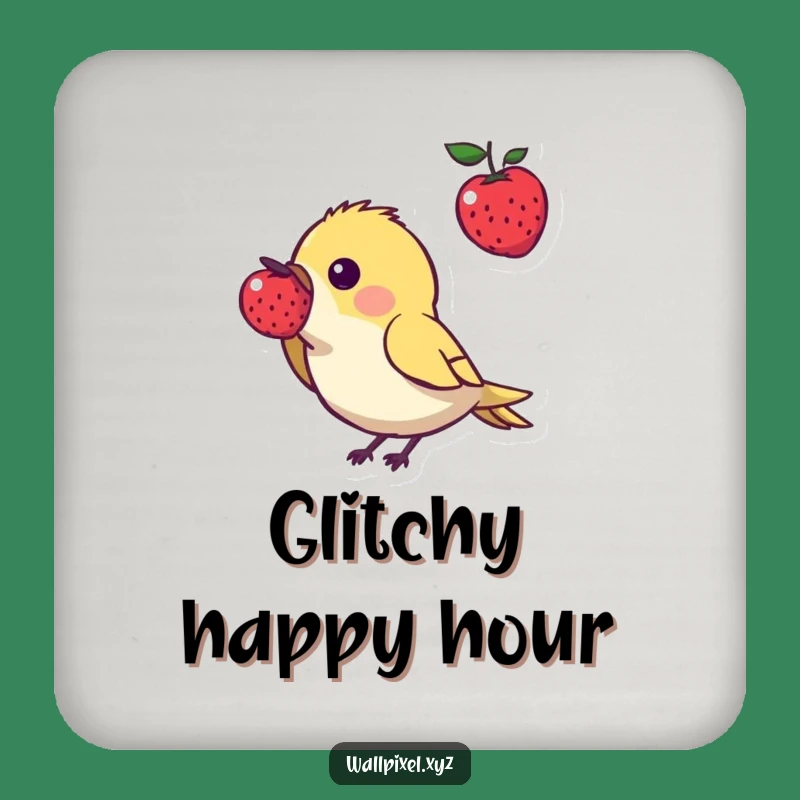 Funny Pixel Bird Drink Coaster: Protect Surfaces with Retro Gaming Style
