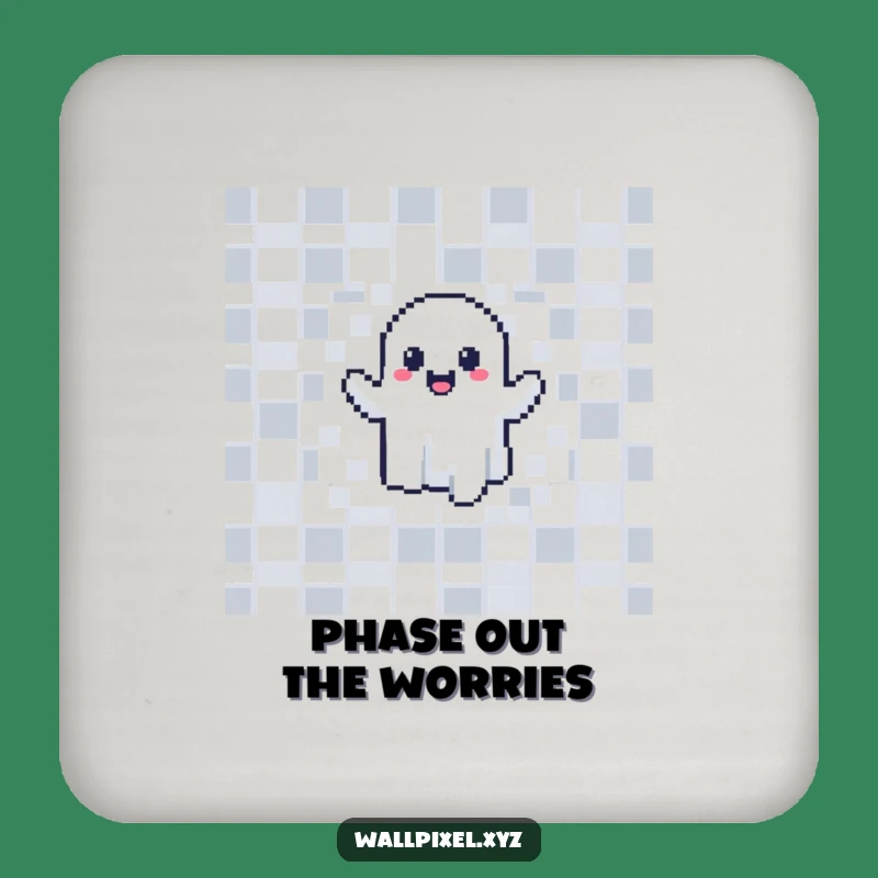 Funny Pixel Ghost Drink Coasters: Retro Gaming Set for Your Table Gift