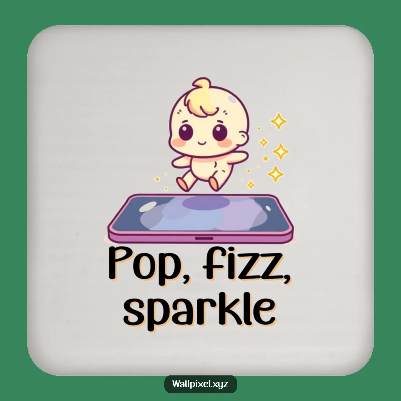 Funny Pixel Slide Sparkle Coaster - Retro Bar Accessory