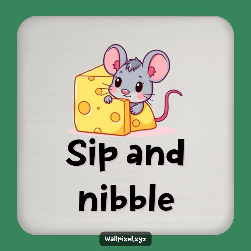 Funny Pixel Mouse Cheese Coaster - Cheesy Bar Accessory