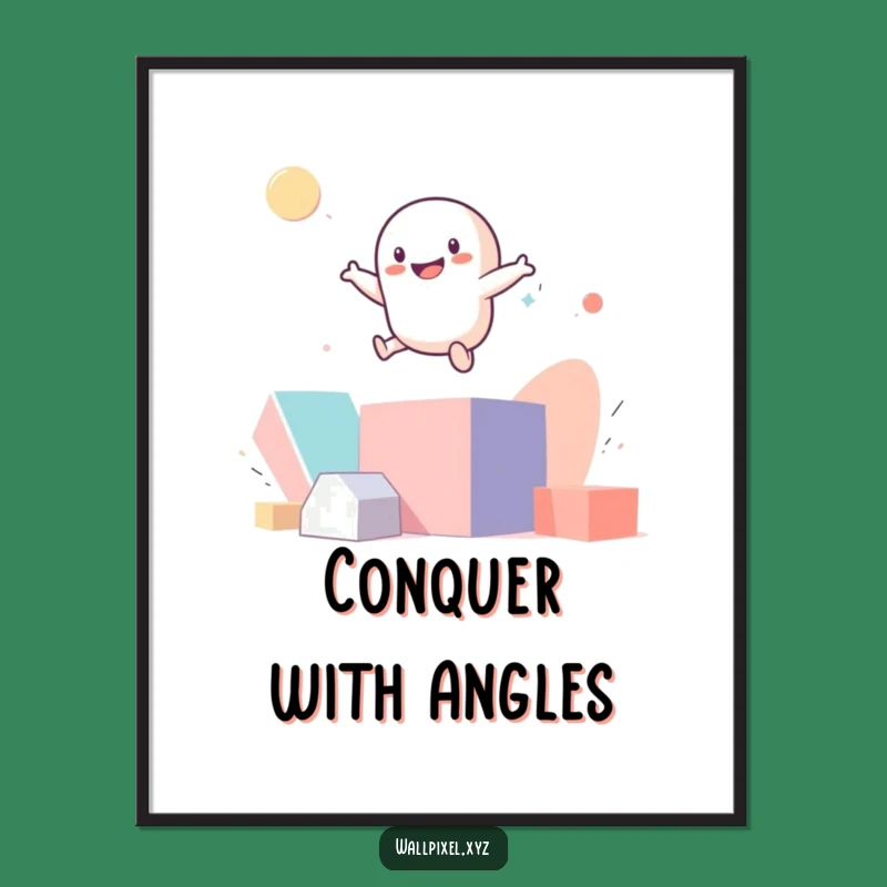 Funny Pixel Bounce Poster - Abstract Geometric Wall Art