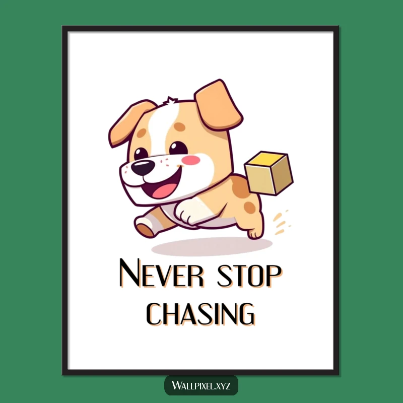Funny Block Dog Poster - Pixel Art Wall Decor for Playful Spaces