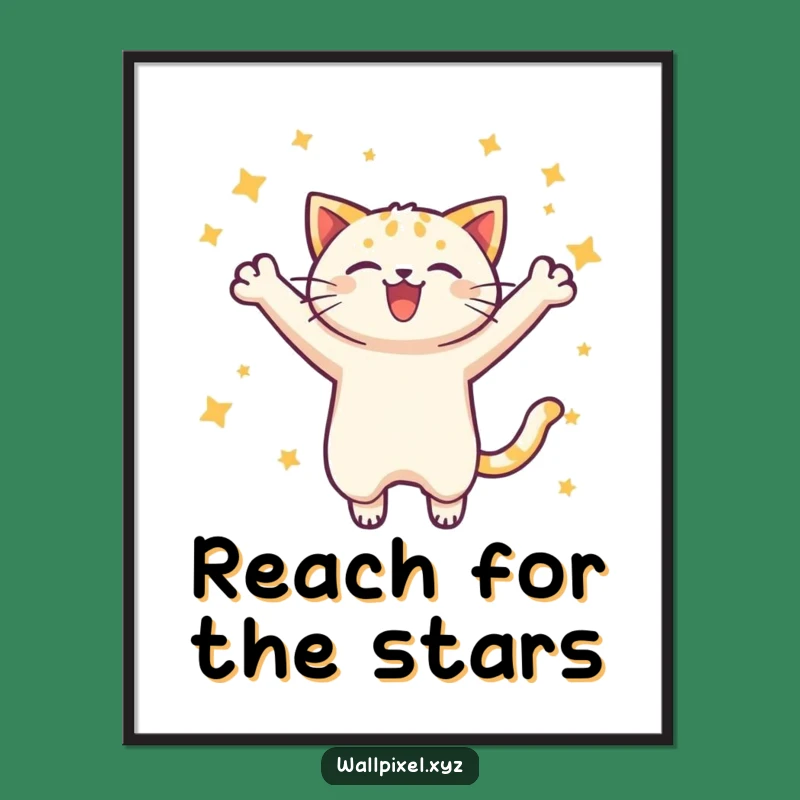 Funny Pixel Cat Poster - Retro Gaming Wall Art for Joyful Spaces