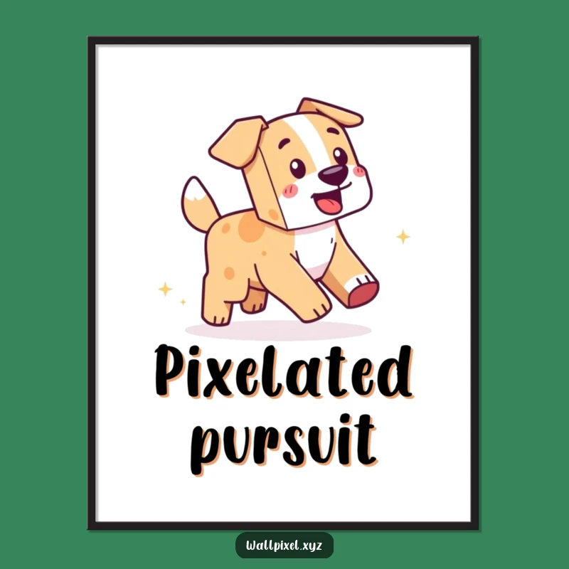 Funny Pixel Dog Poster: Hilarious Wall Art for Gamers and Dog Lovers