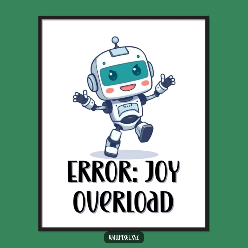 Funny Pixel Robot Dance Poster: Inject Retro Humor into Your Walls