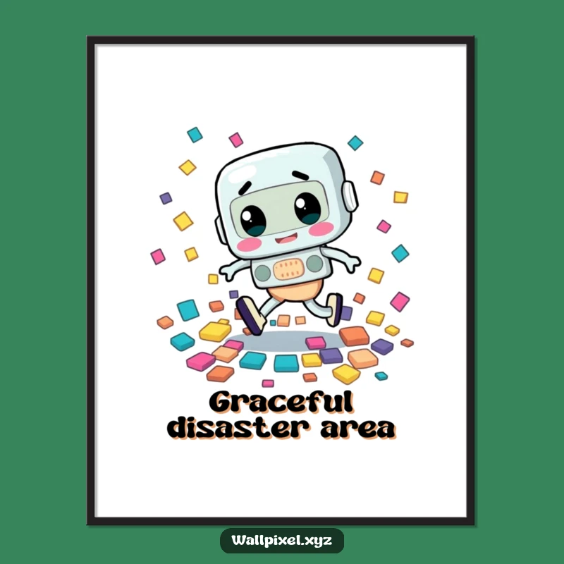 Funny Retro Tripping Character Poster: Hilarious Art for Your Imperfect Space!