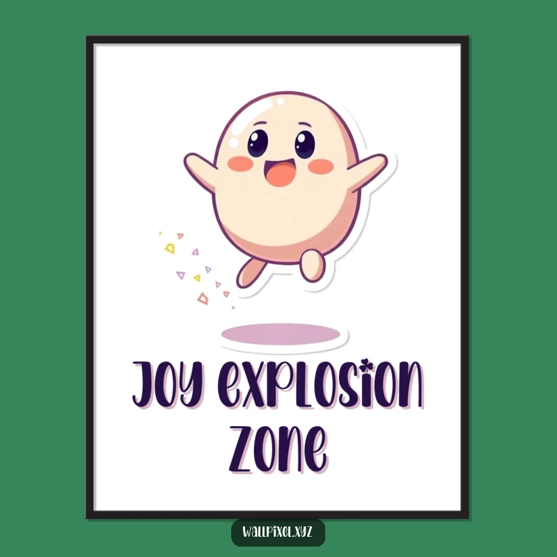 Funny Pixel Blob Joy Poster: Vibrant Wall Art for a Cheerful Space!