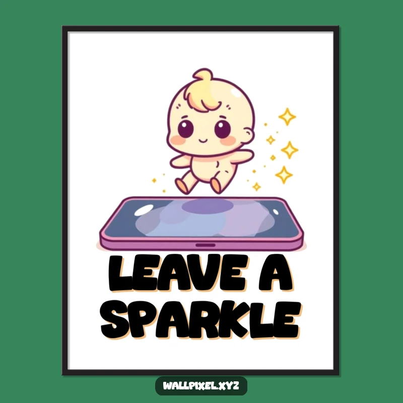 Funny Pixel Slide Sparkle Poster - Retro Gaming Wall Art
