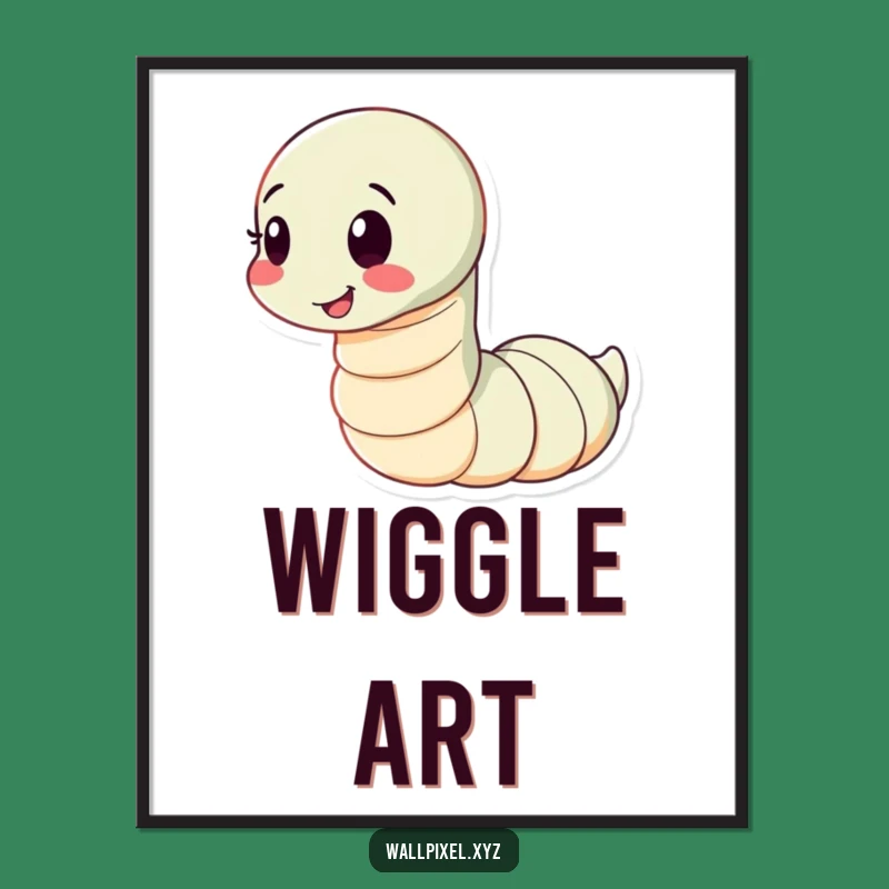 Funny Worm Poster: Decorate with Playfulness This Happy Character Art Print