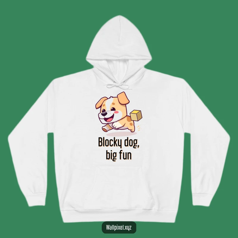 Cozy Funny Block Dog Hoodie - Game On with Your Pup