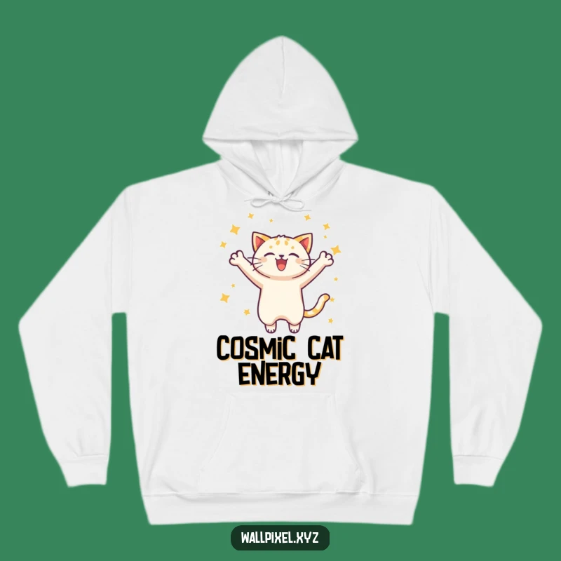 Cozy Funny Pixel Cat Hoodie - Game On in Retro Style