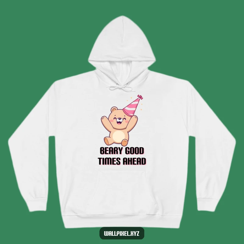 Cozy Funny Pixelated Bear Party Hoodie - Warmth and Humor for Celebrations Gift!