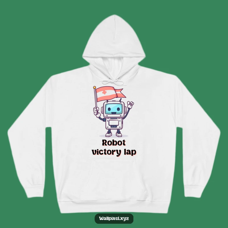 Cozy Funny Square Robot Pixel Flag Hoodie: Geek Out Comfortably!