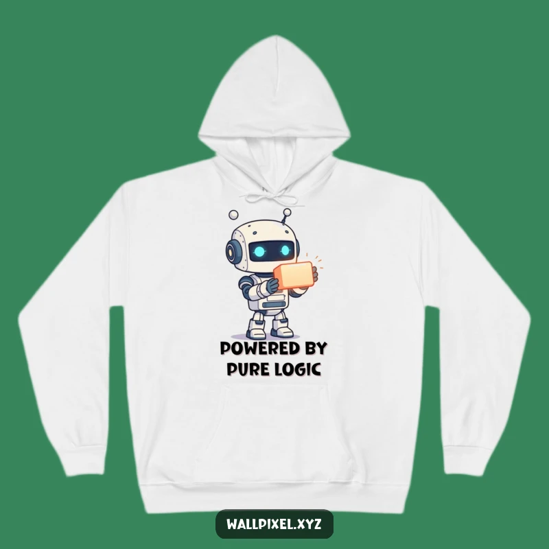 Funny Hoodie: Pixelated Robot Comfort, Glowing Cube Gift, Ultimate Cozy Tech Fan Gear