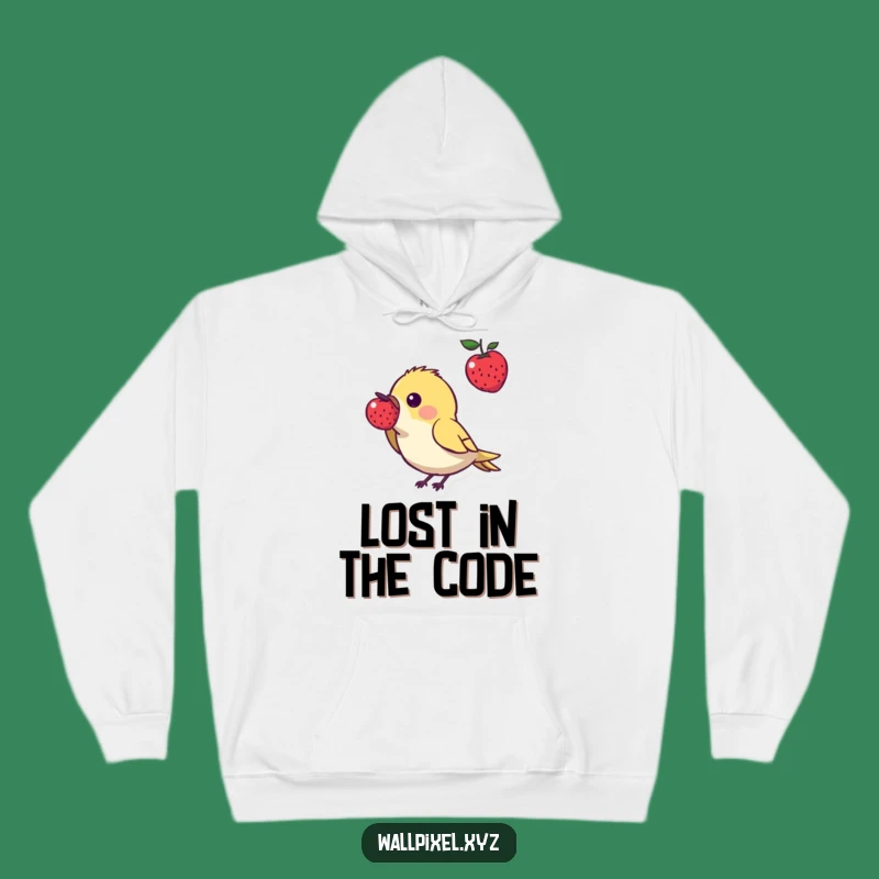Funny Pixel Bird Hoodie: Cozy Retro Gaming Apparel with a Peckish Character
