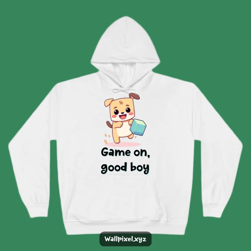 Funny Pixel Dog Chase Hoodie: Cozy Retro Vibes, Perfect Gamer and Dog Gift