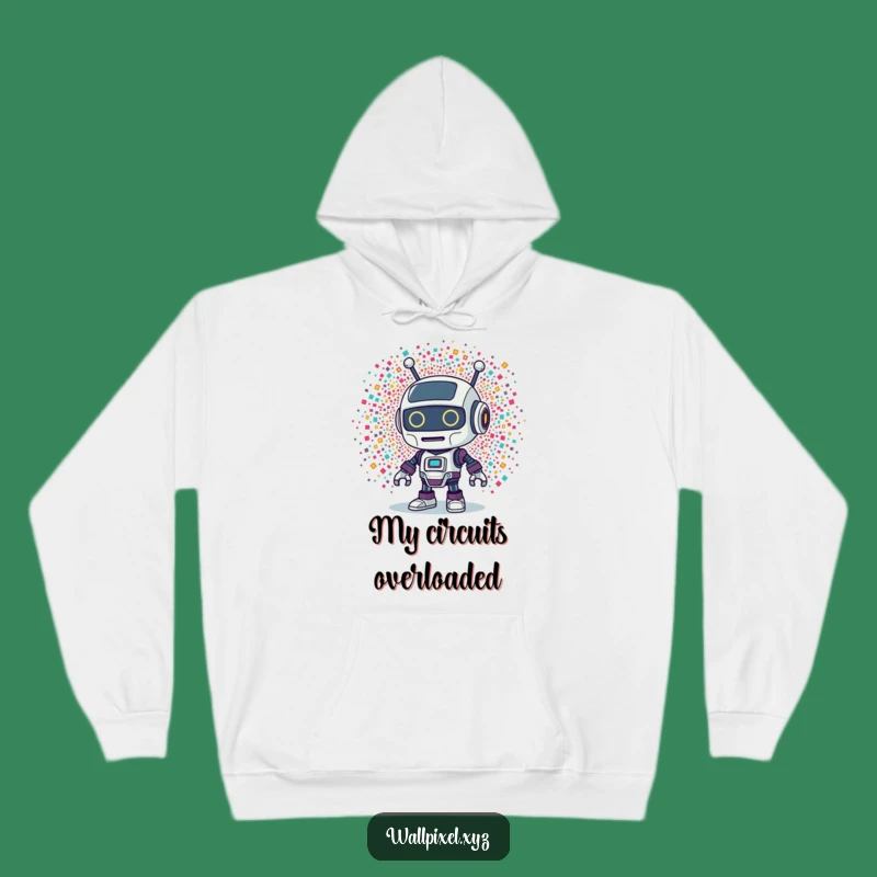 Funny Retro Robot Explosion Hoodie: Cozy and Hilarious Gift for Sci-Fi Fans