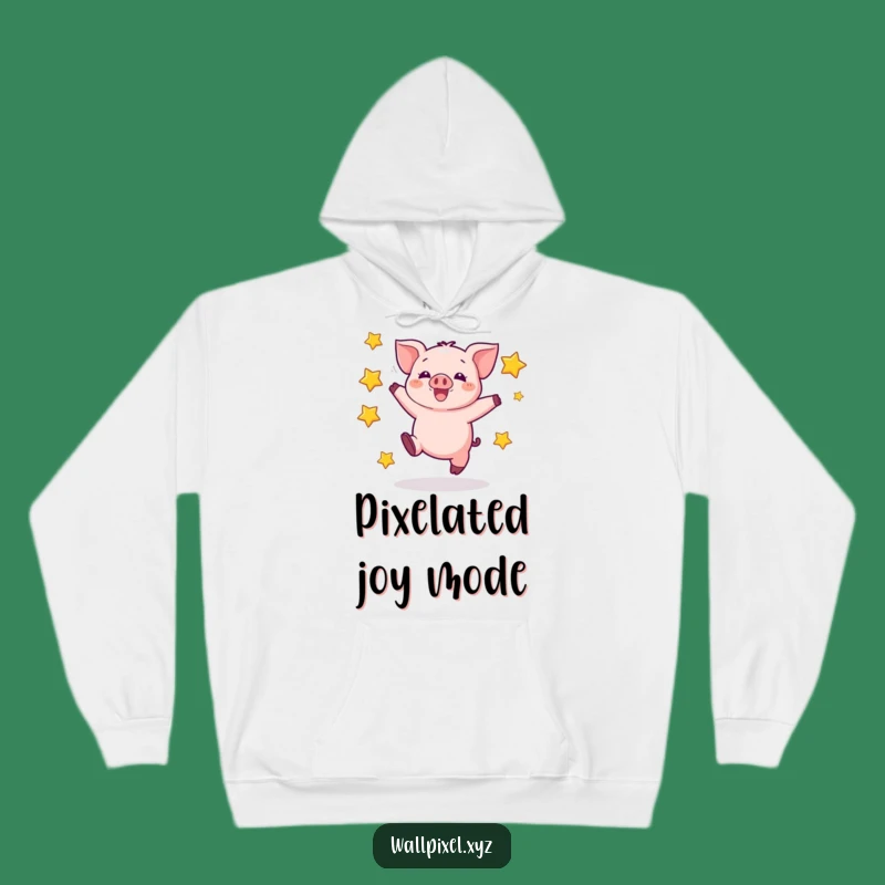 Funny Pixel Piglet Hoodie - Excited Jumper, Ideal Funny Gift for Cozy Gamers