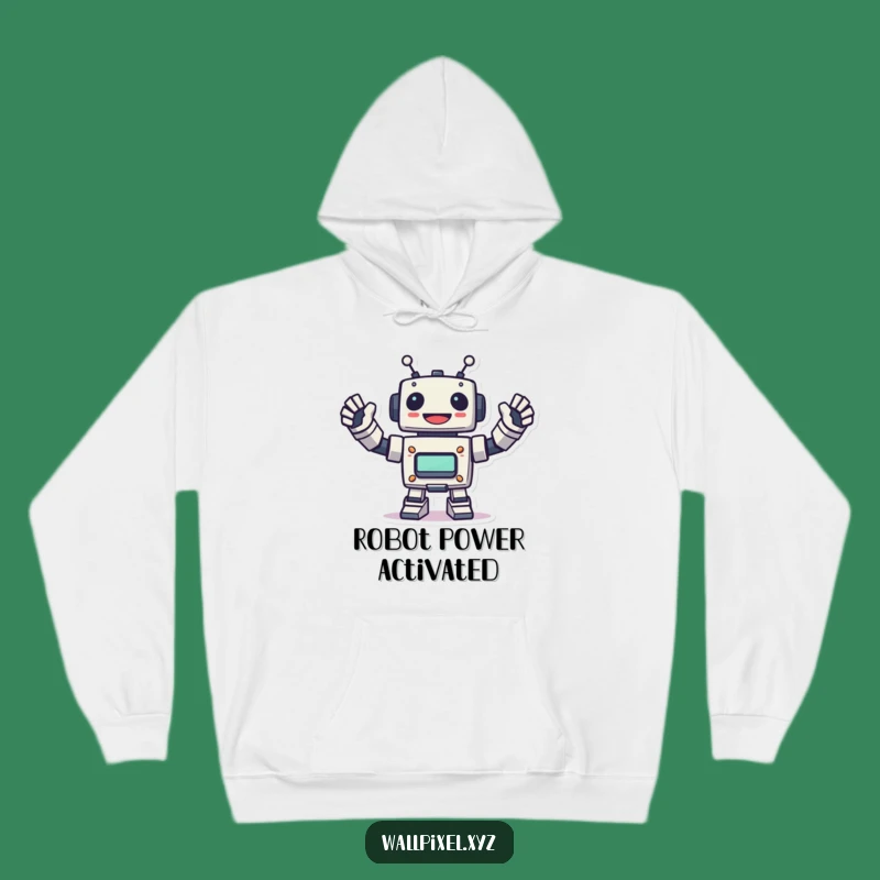 Cozy Funny Pixel Robot Hoodie - Stay Warm with Retro Vibes