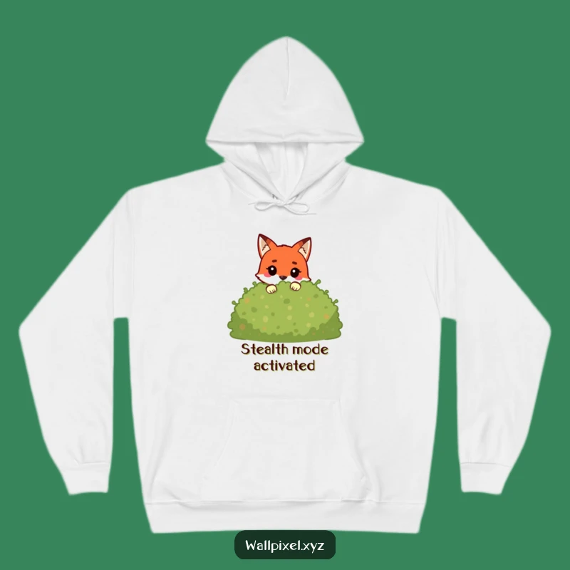 Cozy Funny Pixel Fox Hoodie: Blocky Character Peeking, Warm Gamer Gift!