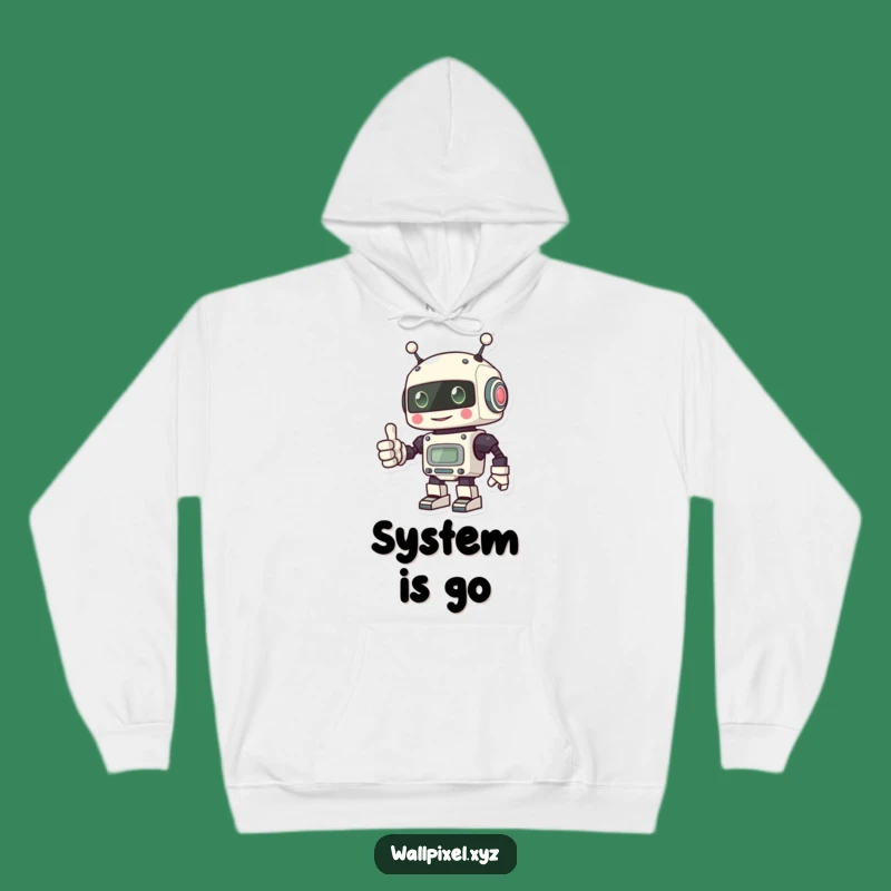 Cozy Funny Pixel Robot Hoodie: Warmth and Positivity Delivered
