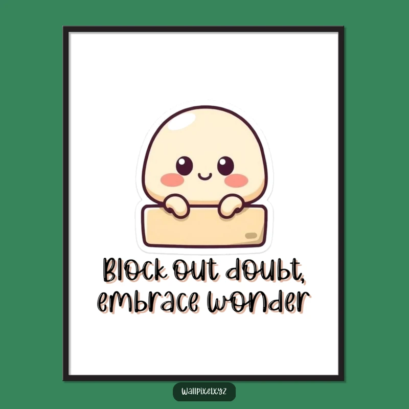 Funny Free Printable Wall Art: Curious Pixel Blob Peeking - Quirky Downloadable Decor!