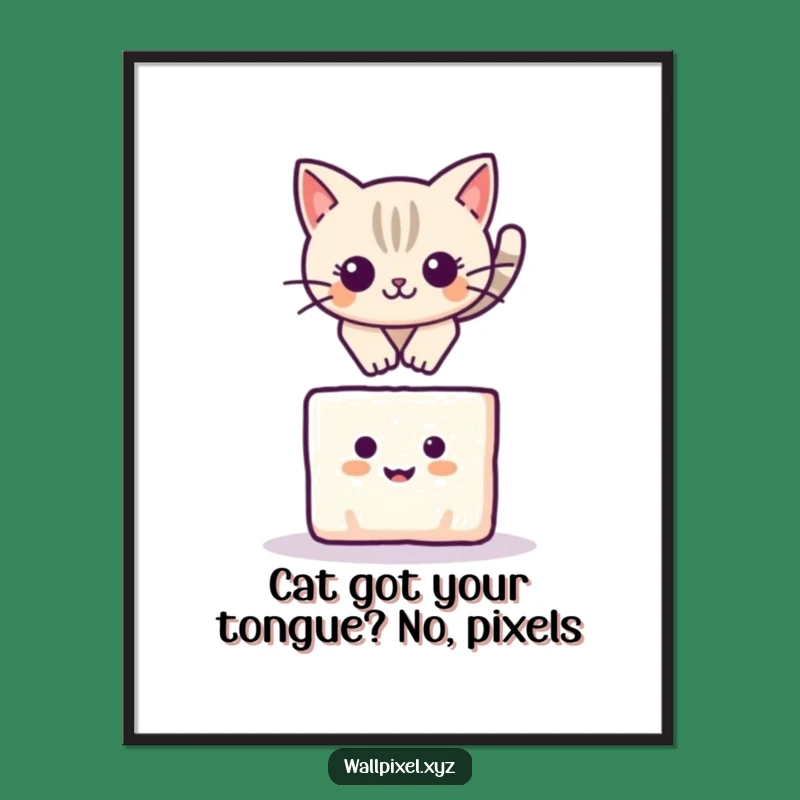 Free Printable Wall Art: Pixel Cat Agility, Fun Pixelated Downloadable Decor