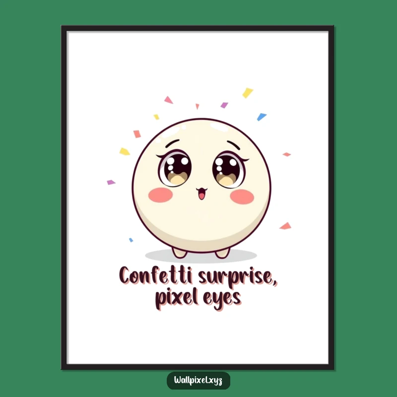 Funny Free Printable Wall Art: Surprised Pixel Character Downloadable Gift