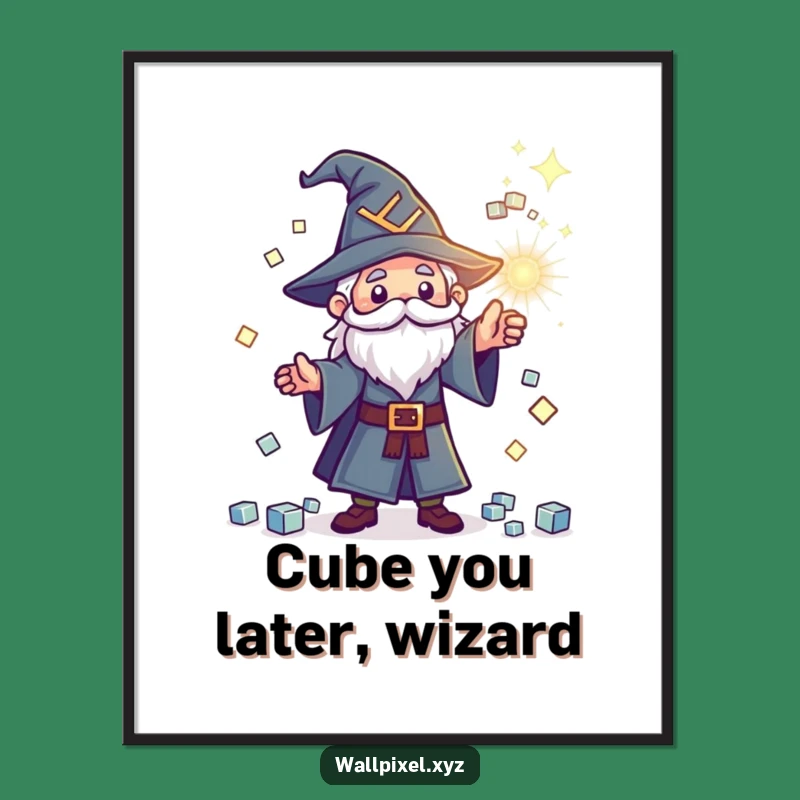 Free Printable Wall Art: Pixel Wizard Spell Funny Downloadable Art Decor