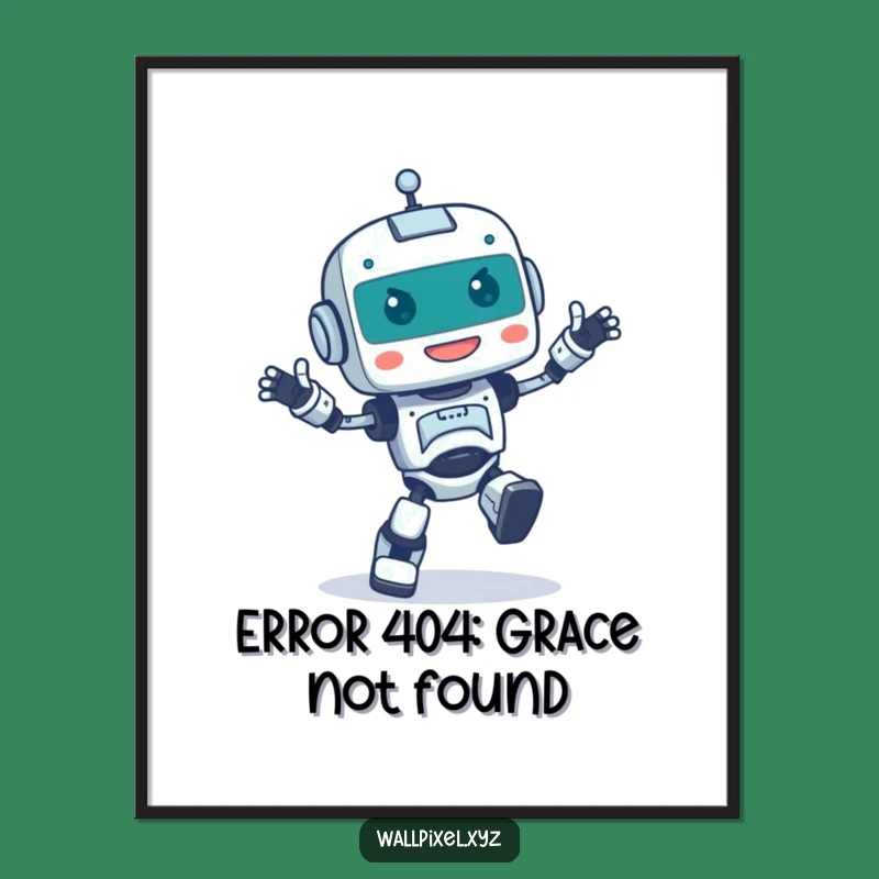 Funny Free Printable Wall Art: Dancing Robot - Quirky Downloadable Decor!