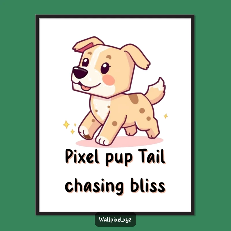 Free Printable Block Dog Pixel Art - Funny Downloadable Decor