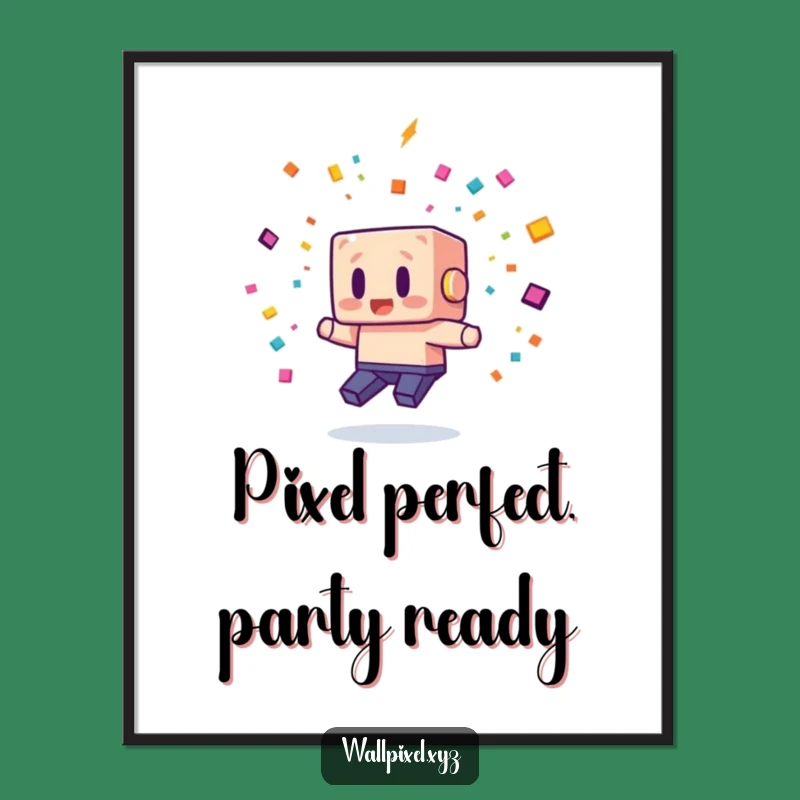 Free Printable Wall Art: Blocky Character Confetti Dodge Humor Downloadable Art