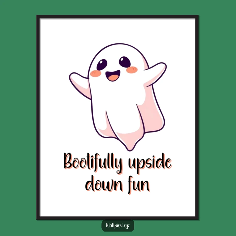 Free Printable Wall Art: Laughing Ghost Upside Down Humor Downloadable Art