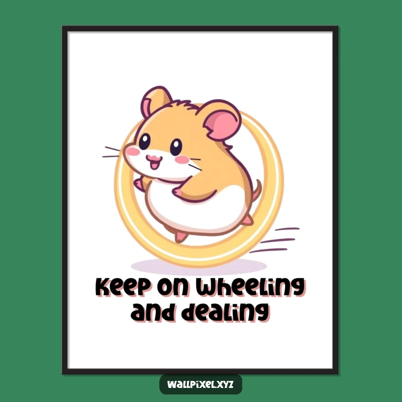 Free Printable Wall Art: Pixel Hamster Glowing Wheel Retro Gaming Decor