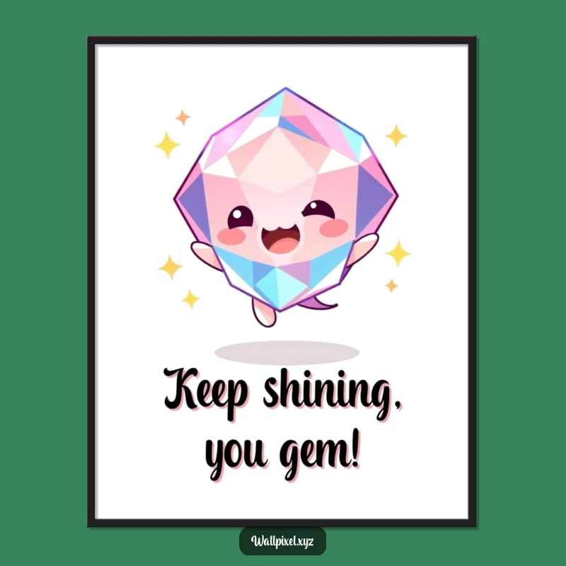 Free Printable Gem Wall Art: Bouncing Crystal Glow Downloadable Decor for Joy