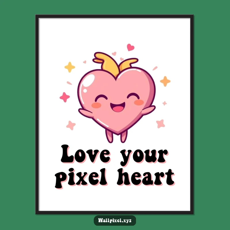 Free Printable Pixel Heart Art: Funny Downloadable Decor with Pulsing Joy!