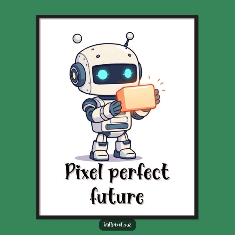 Free Printable Wall Art: Pixel Robot Offers Glow, Futuristic Downloadable Decor!