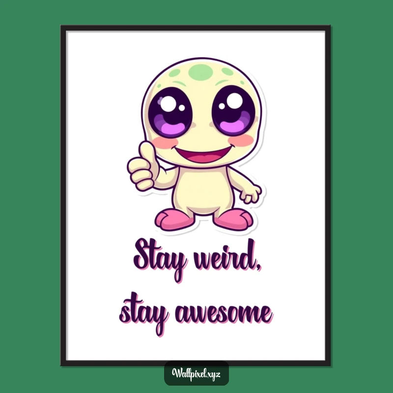 Laughing Pixel Alien Free Printable Wall Art: Retro Gaming Art Download