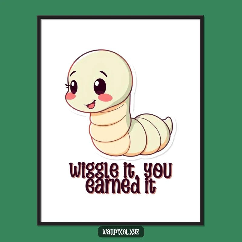 Funny Free Printable Wall Art: Wiggling Worm Decor, Humorous Downloadable Art