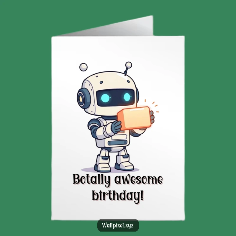 Free Printable Birthday Card: Pixel Robot Gifts Joy, Hilarious Downloadable for Celebration!