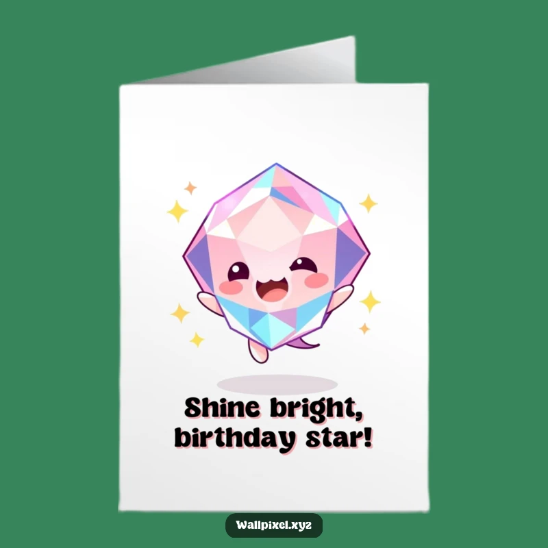 Free Printable Gem Birthday Card: Bouncing Crystal Fun Downloadable Gift for Sparkle!