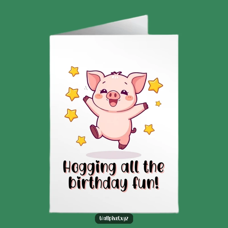 Free Printable Pixel Pig Birthday Card: Jumping Fun for a Retro Downloadable Gift