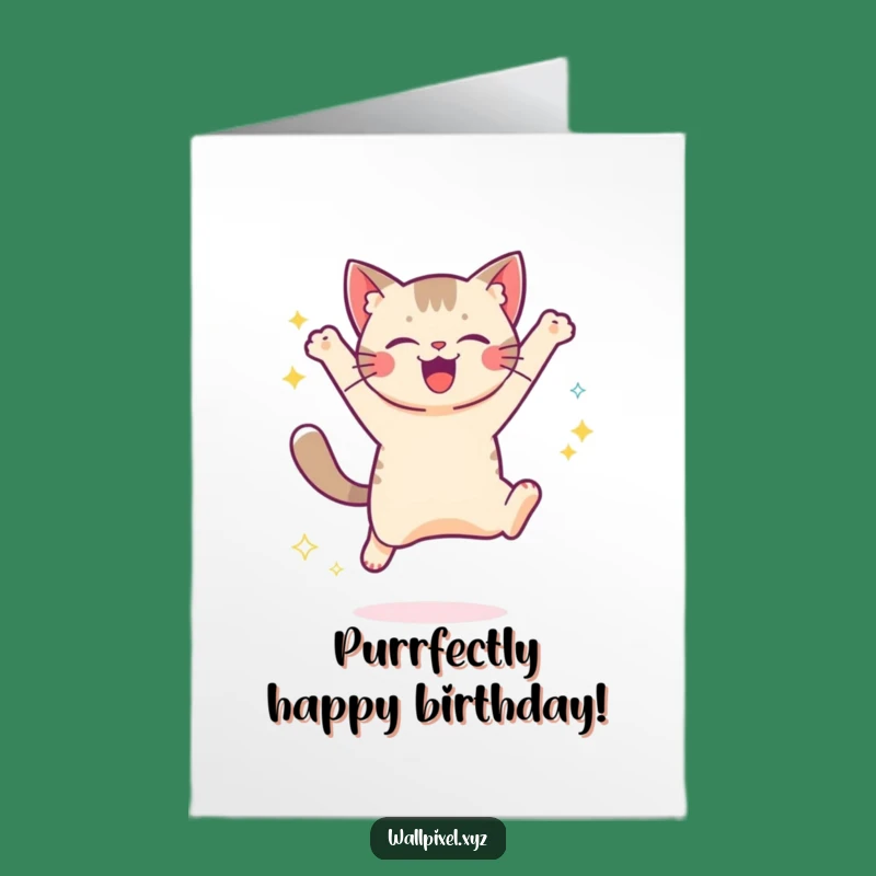 Free Printable Pixel Cat Birthday Card - Fun Digital Sparkle Downloadable Gift