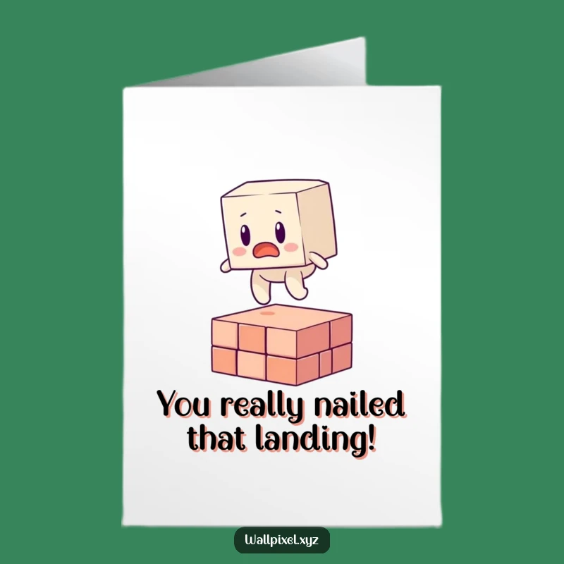 Free Printable Congrats Card: Blocky Figure Oops - Funny Downloadable for Any Achievement