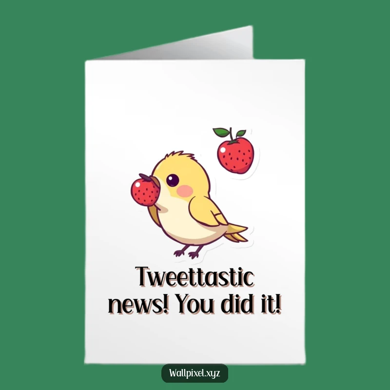 Free Printable Congrats Card: Pixel Bird's Victory Peck - Downloadable Celebration