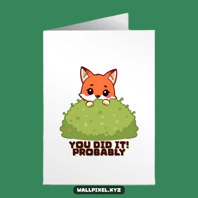 Free Printable Congrats Card: Pixel Fox Celebrates! Hilarious Downloadable Gift.