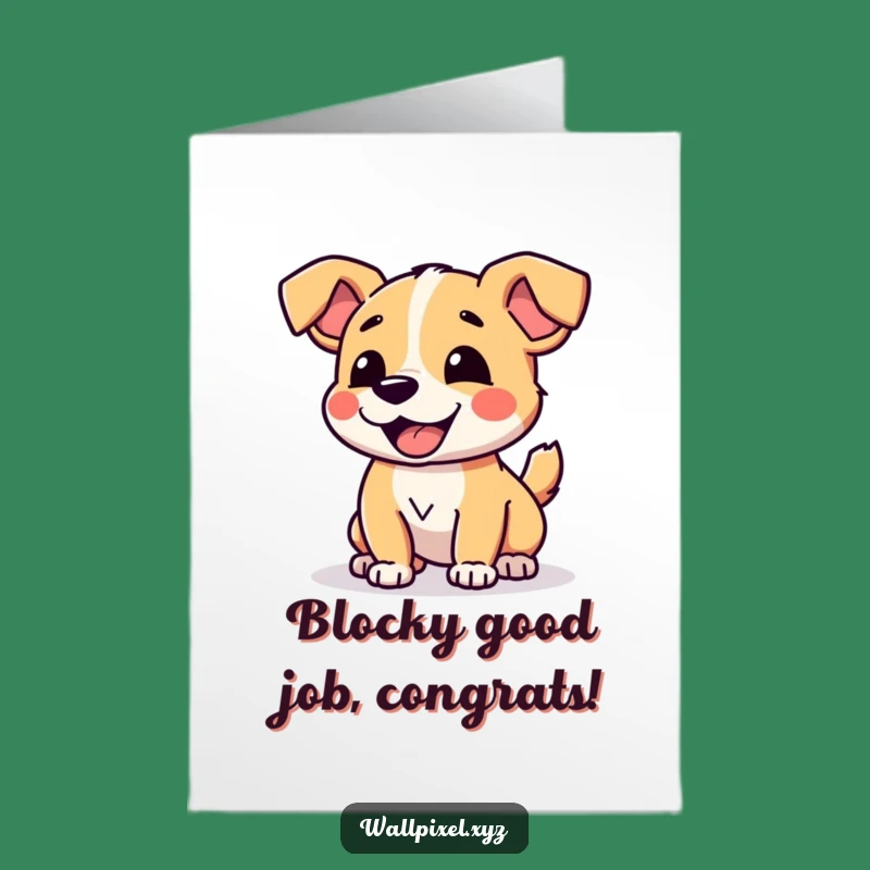 Free Printable Pixel Dog Congrats Card - Retro Downloadable for Wins