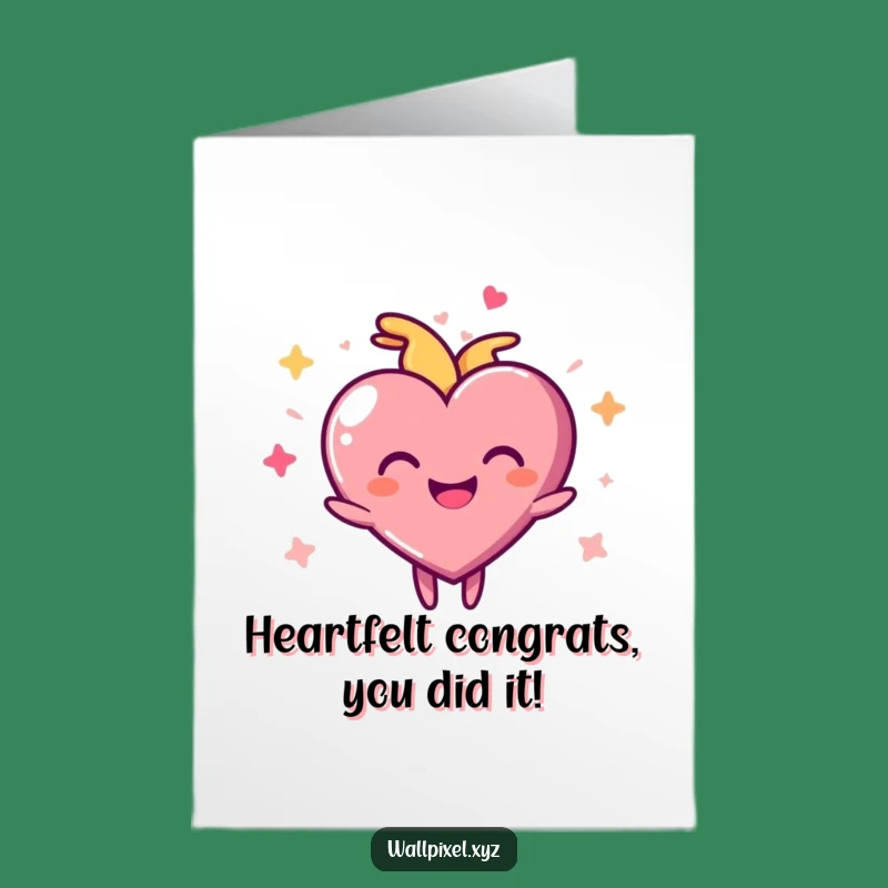 Free Printable Pixel Heart Congrats Card: Funny Downloadable Celebration of Joy!